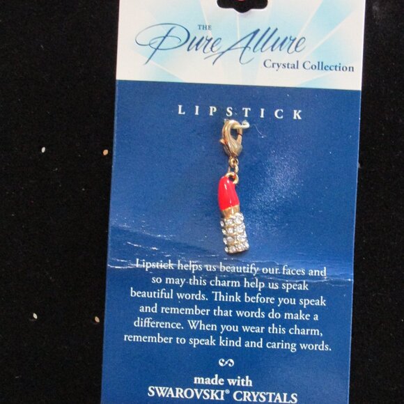 Swarovski Crystals-Pure Allure Wishing Charms Crystal Collection "Lipstick" -NEW - Picture 1 of 4